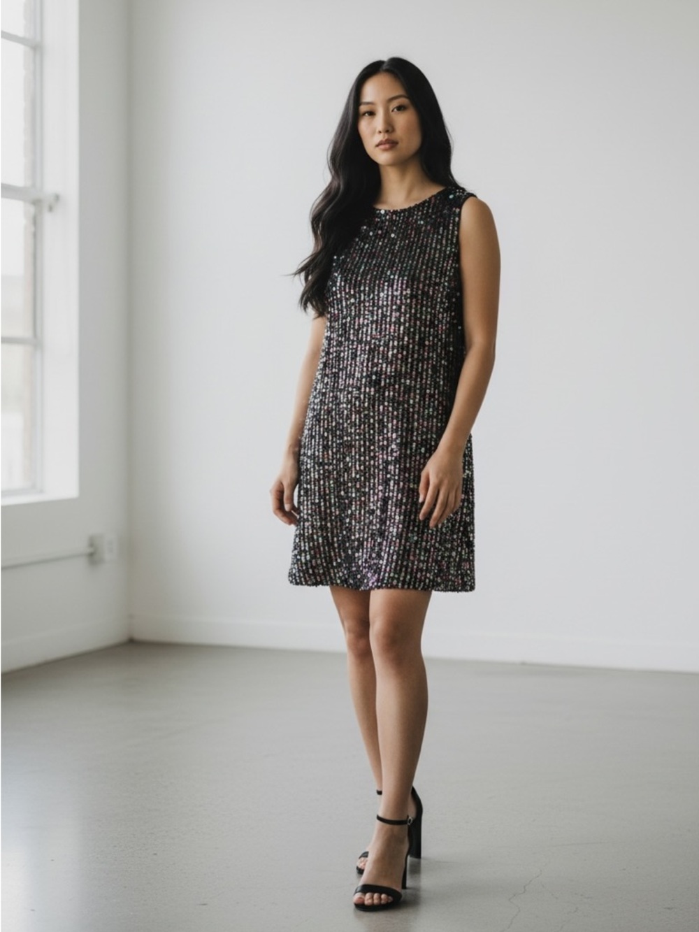 Calypso st Barth black sequined  dress sz XS new